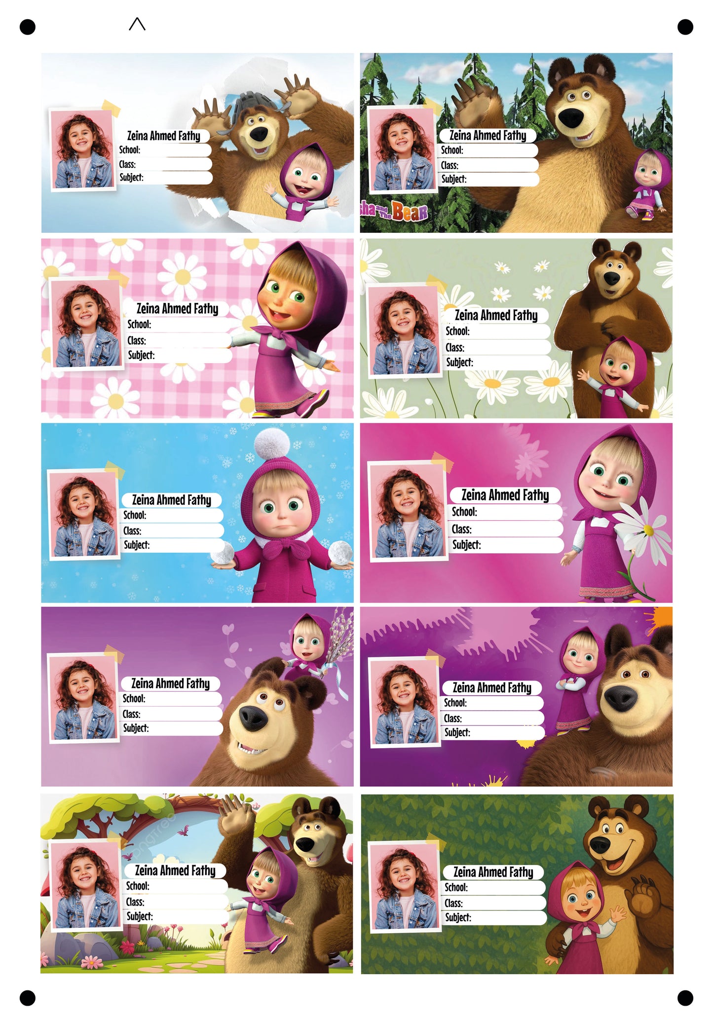 Masha and the bear design